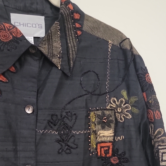 Chico's Artistic Black and Red Jacket - Picture 7 of 16